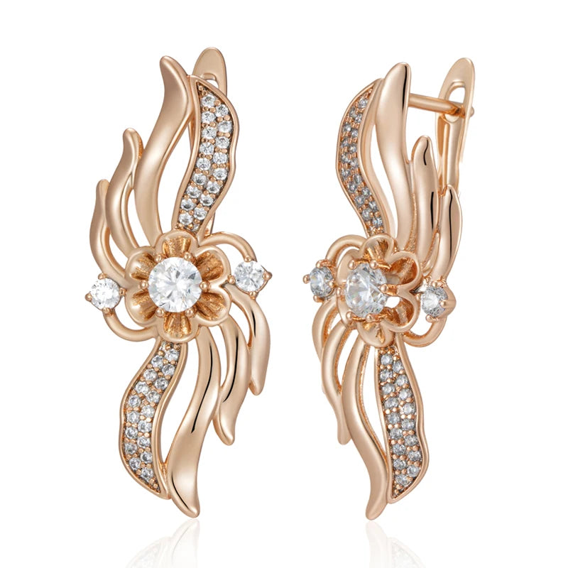 Exclusive Rose Gold Hollow Flower Earrings