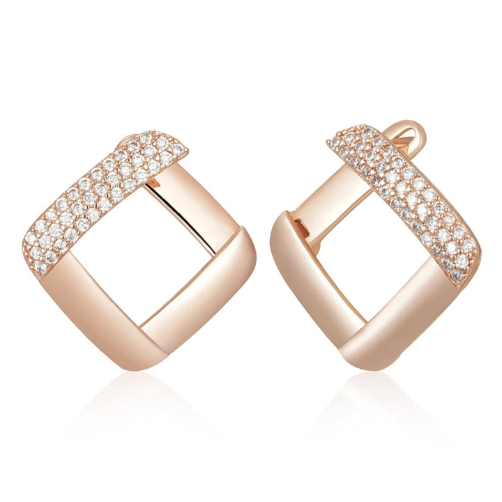 Sophisticated Rose Gold Zircon Stud Earrings