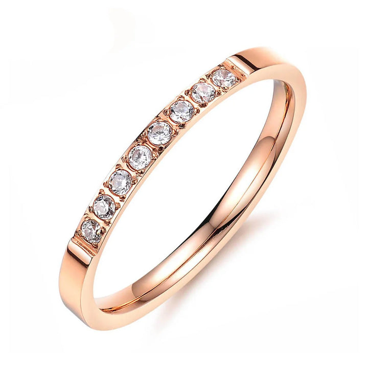 Timeless Rose Gold CZ Inlaid Ring