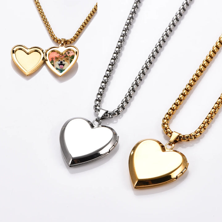 Vintage Stainless Steel Heart Photo Locket