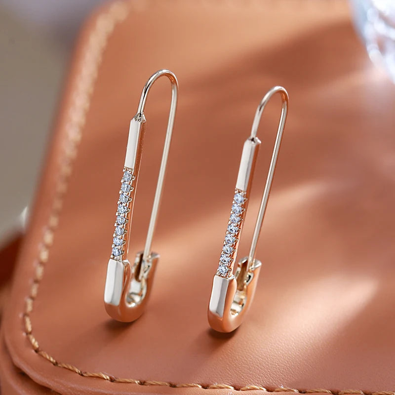 Antique Rose Gold Long Dangle Earrings