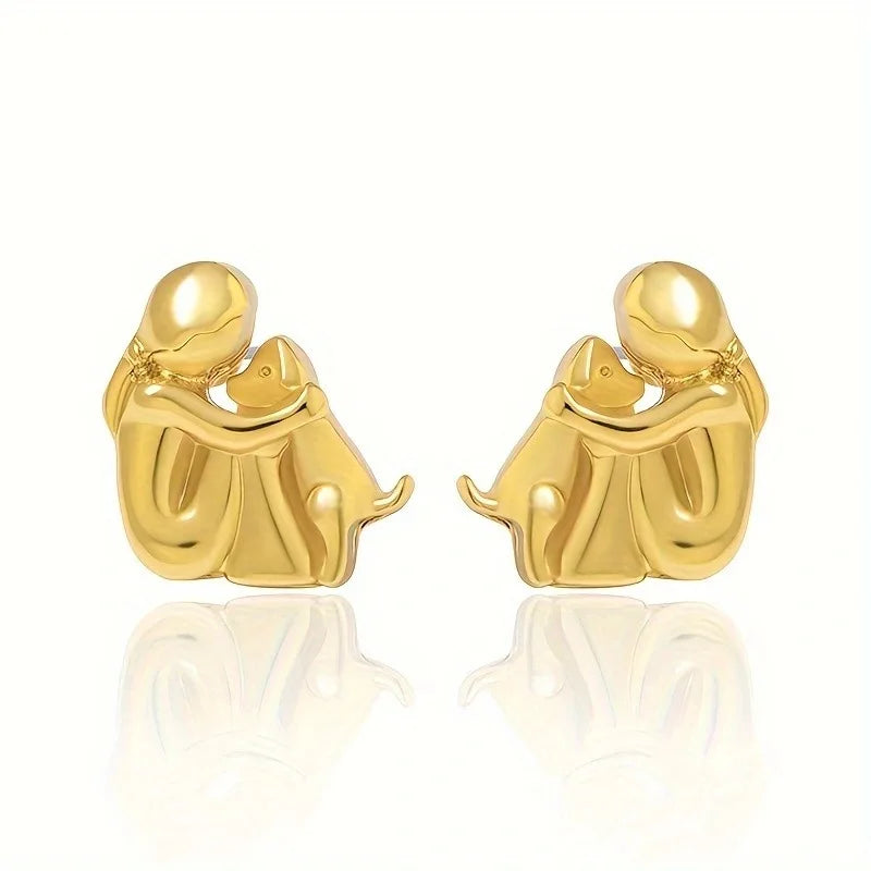 Silver and Gold Hug Earrings