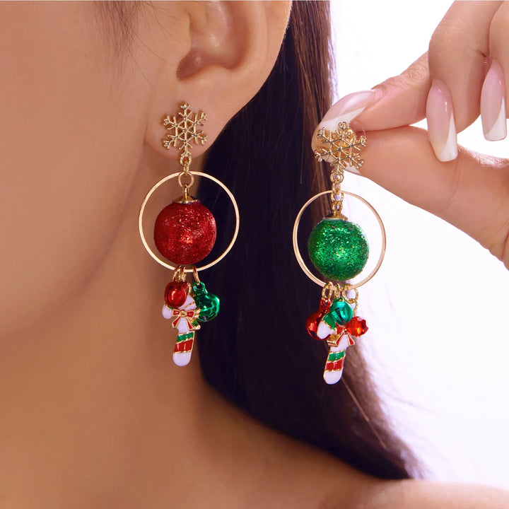 Elegant Crystal Snowflake Pearl Drop Earrings