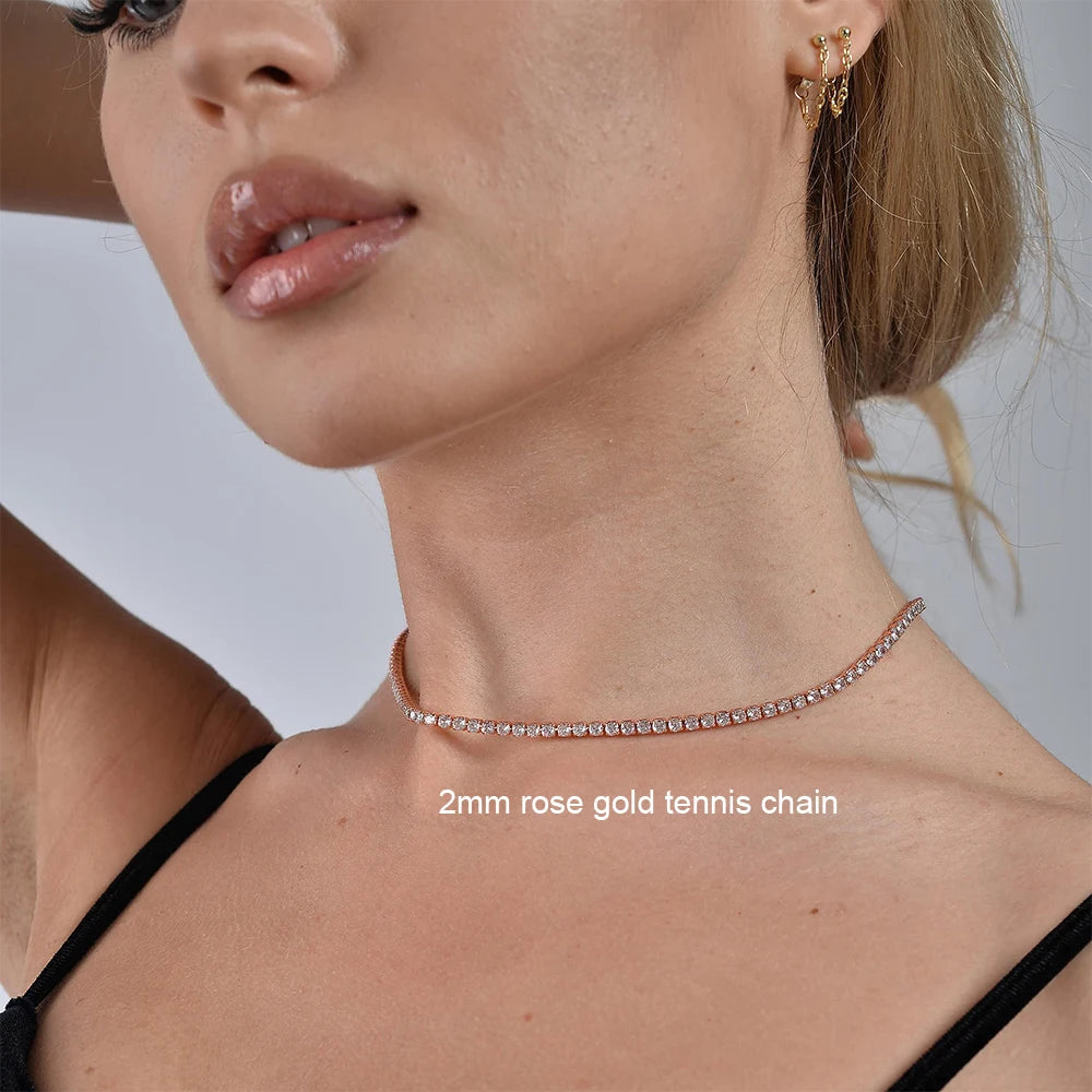 Exclusive Gold Moissanite Tennis Necklace