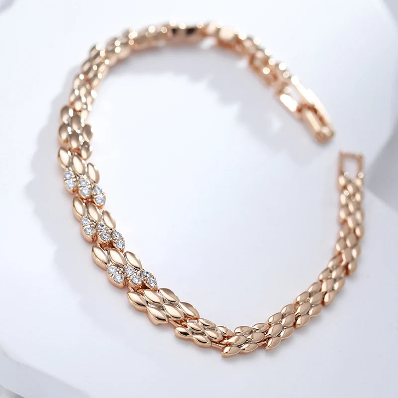 Sophisticated Rose Gold Zircon Bracelet