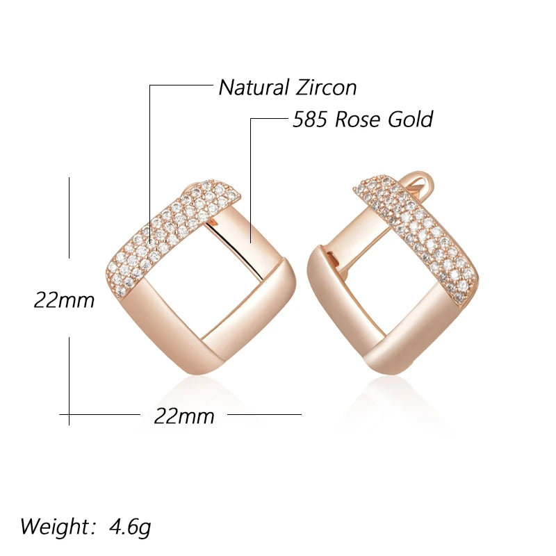 Sophisticated Rose Gold Zircon Stud Earrings