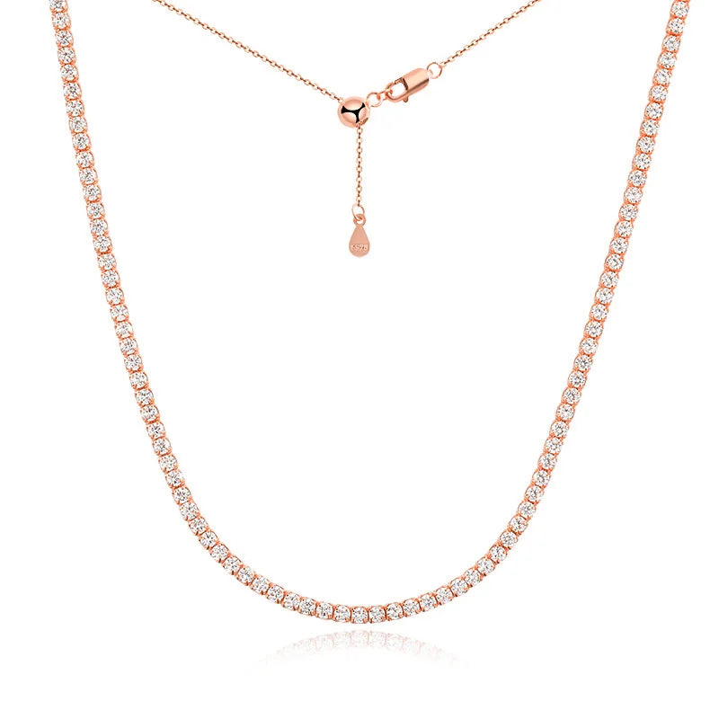 Exclusive Gold Moissanite Tennis Necklace