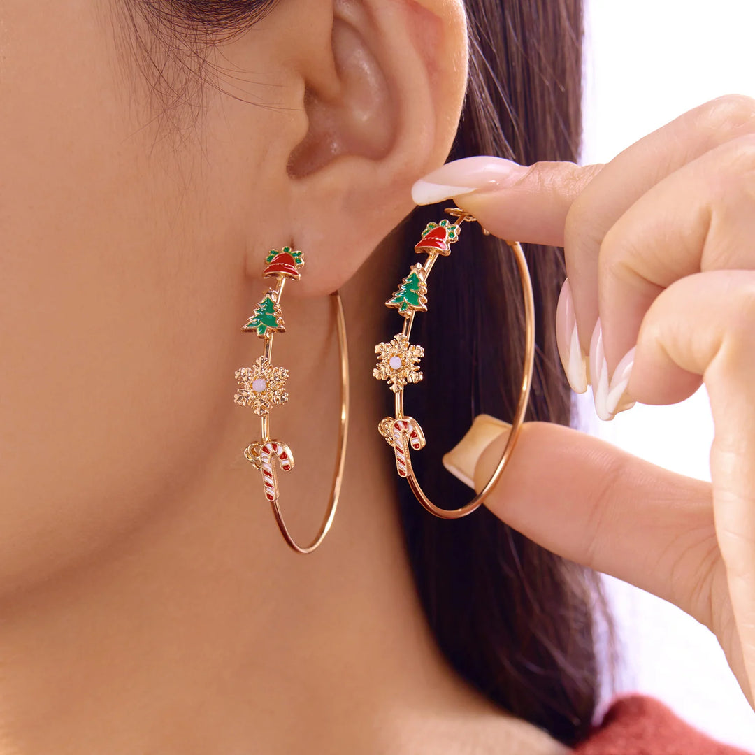 Elegant Crystal Snowflake Pearl Drop Earrings