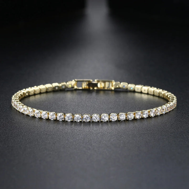 Chic Gold Zirconia Thin Tennis Bracelet