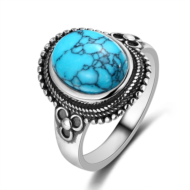 Timeless Silver Oval Turquoise Ring