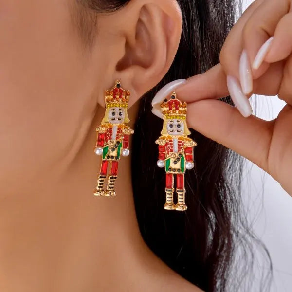 Elegant Crystal Snowflake Pearl Drop Earrings