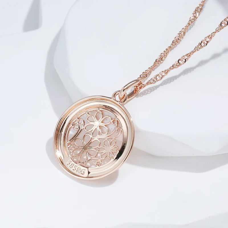 Sophisticated Rose Gold Boho Flower Necklace