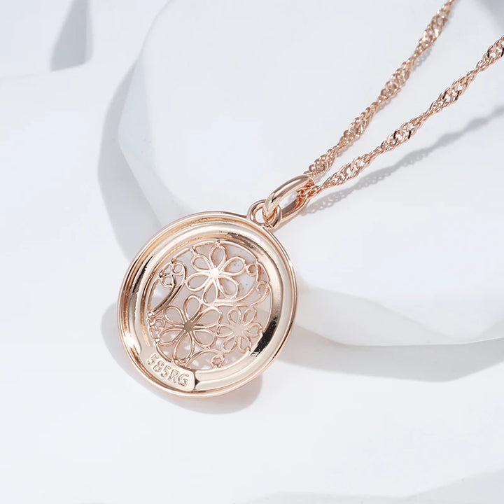 Sophisticated Rose Gold Boho Flower Necklace