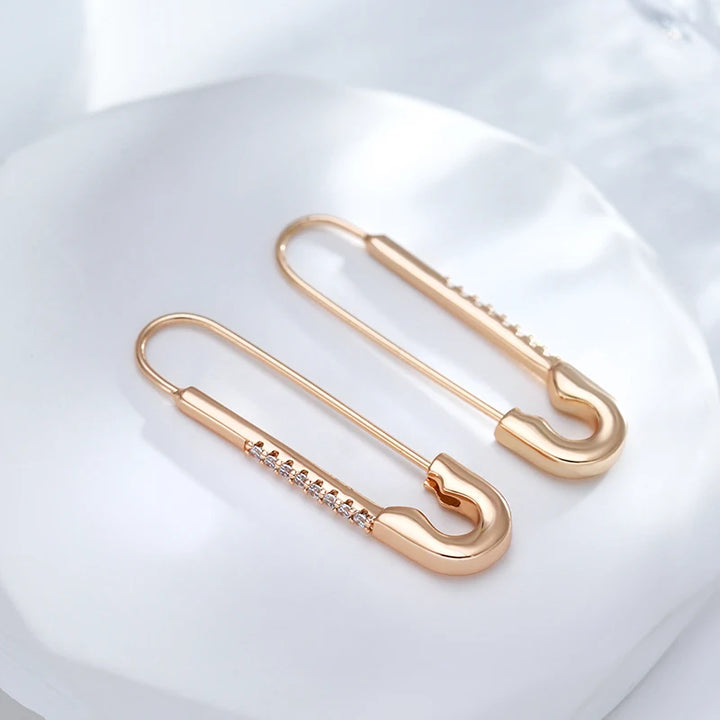 Antique Rose Gold Long Dangle Earrings