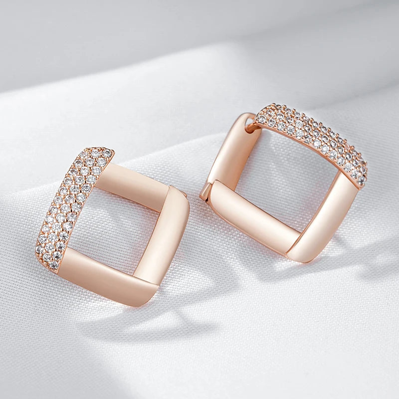 Sophisticated Rose Gold Zircon Stud Earrings