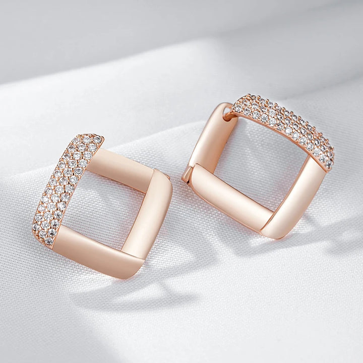 Sophisticated Rose Gold Zircon Stud Earrings