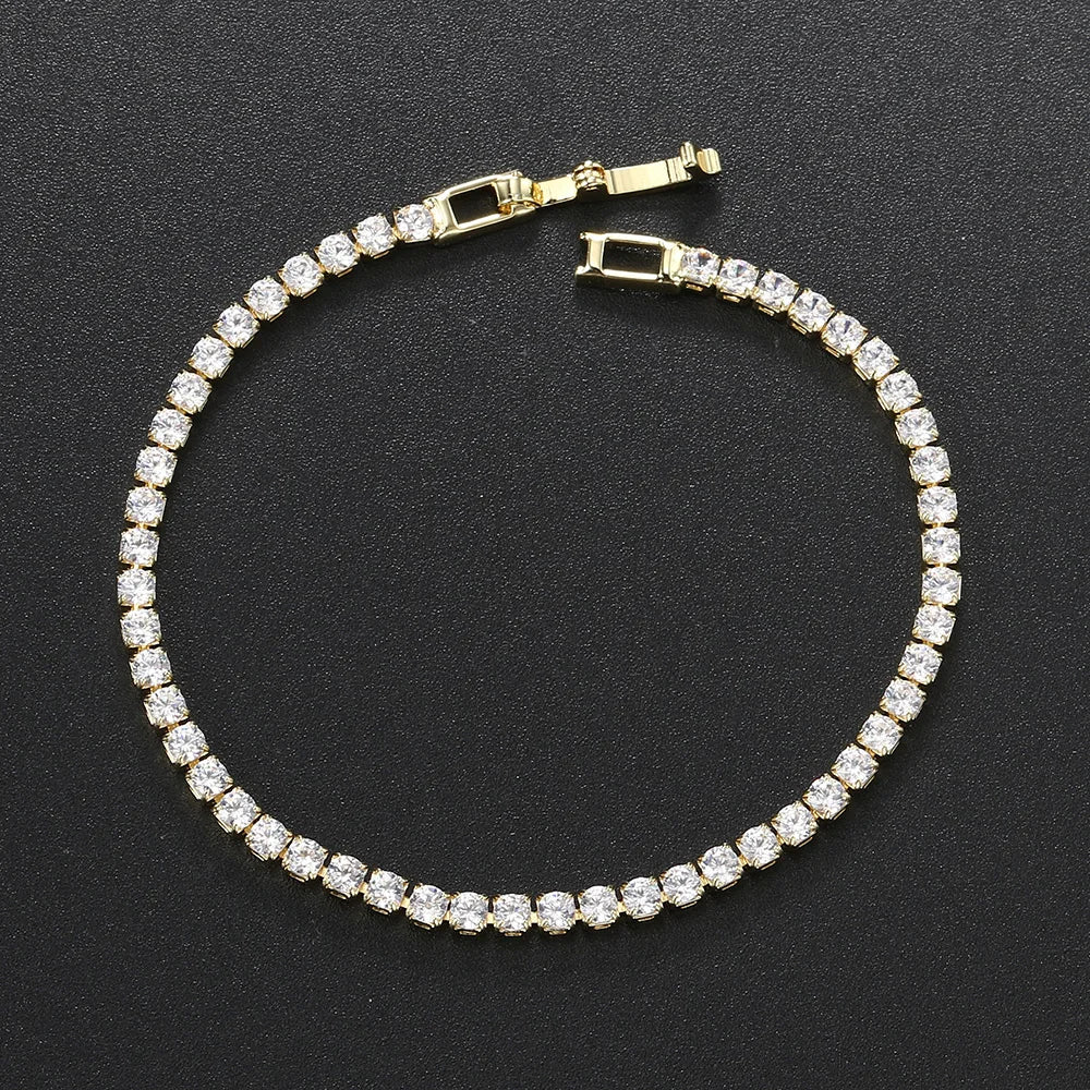 Chic Gold Zirconia Thin Tennis Bracelet