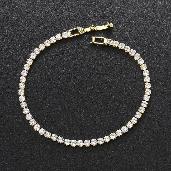 Chic Gold Zirconia Thin Tennis Bracelet