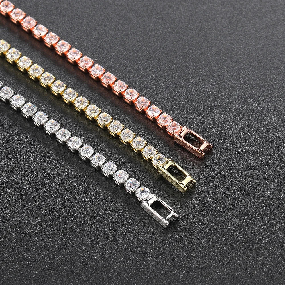 Chic Gold Zirconia Thin Tennis Bracelet