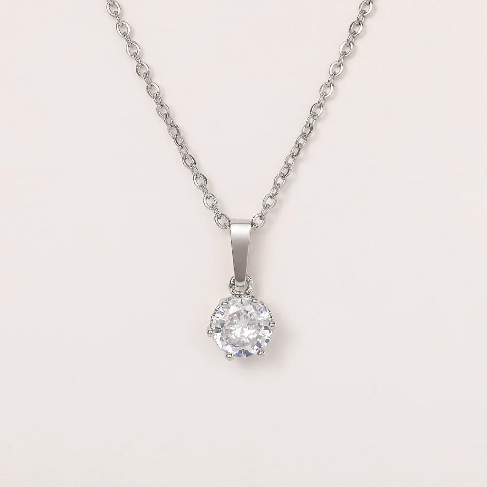 Classic Zirconia Pendant Necklace