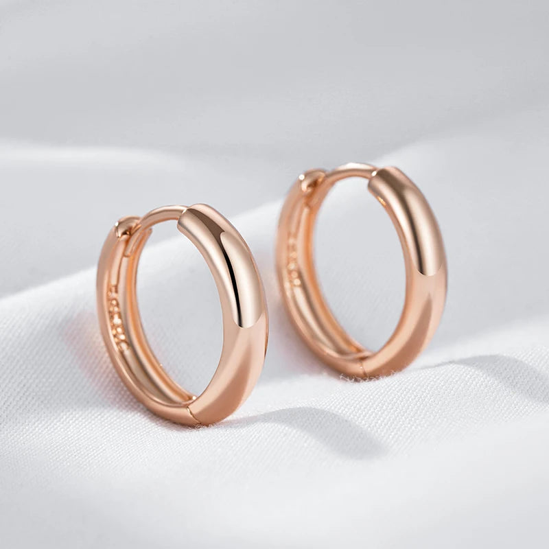 Elegant Rose Gold Glossy Dangle Earrings