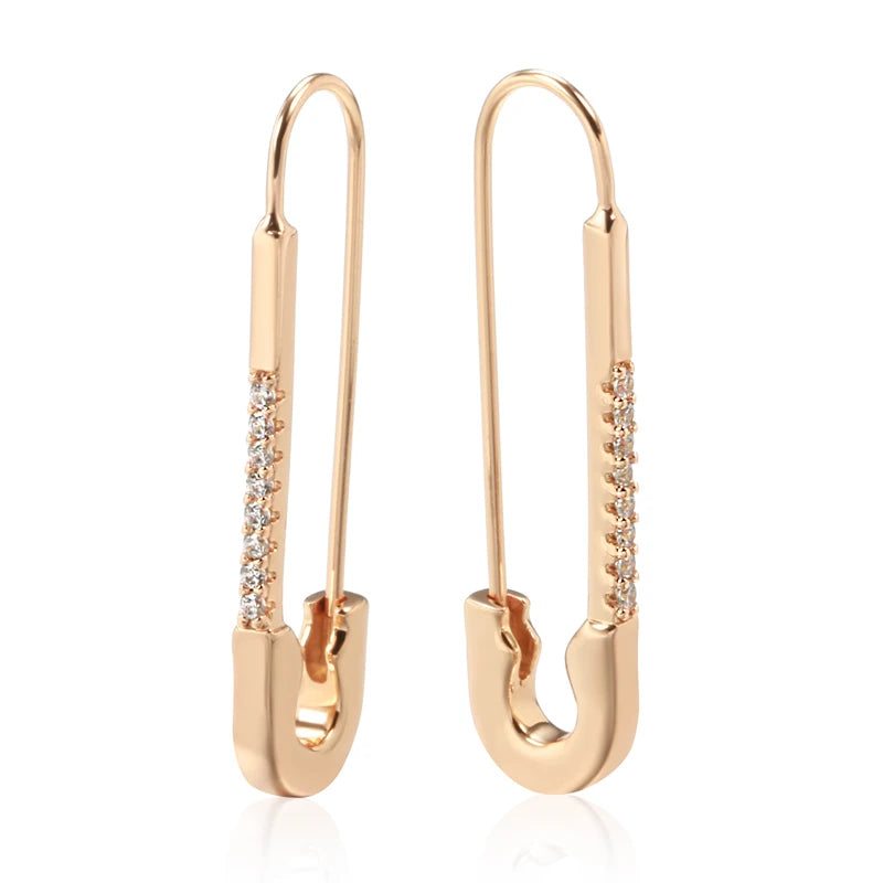 Antique Rose Gold Long Dangle Earrings