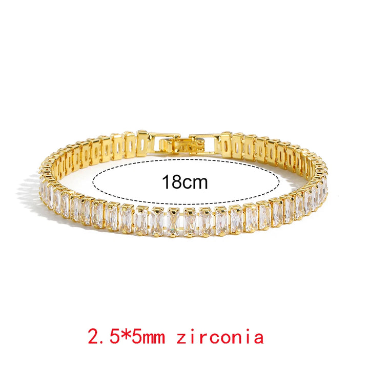 Sophisticated Gold Cubic Zirconia Tennis Bracelet