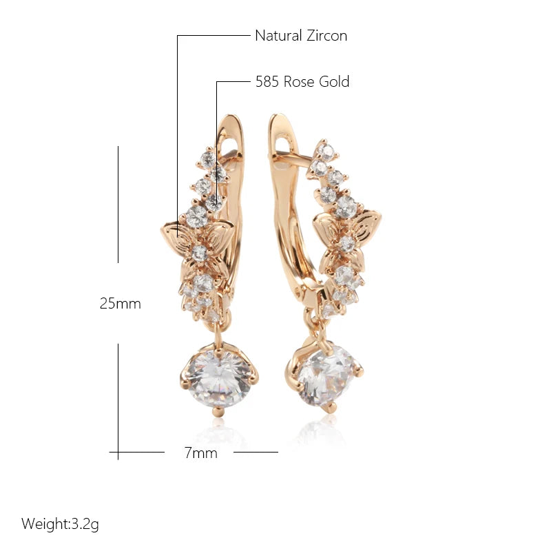 Chic Rose Gold Butterfly Dangle Earrings