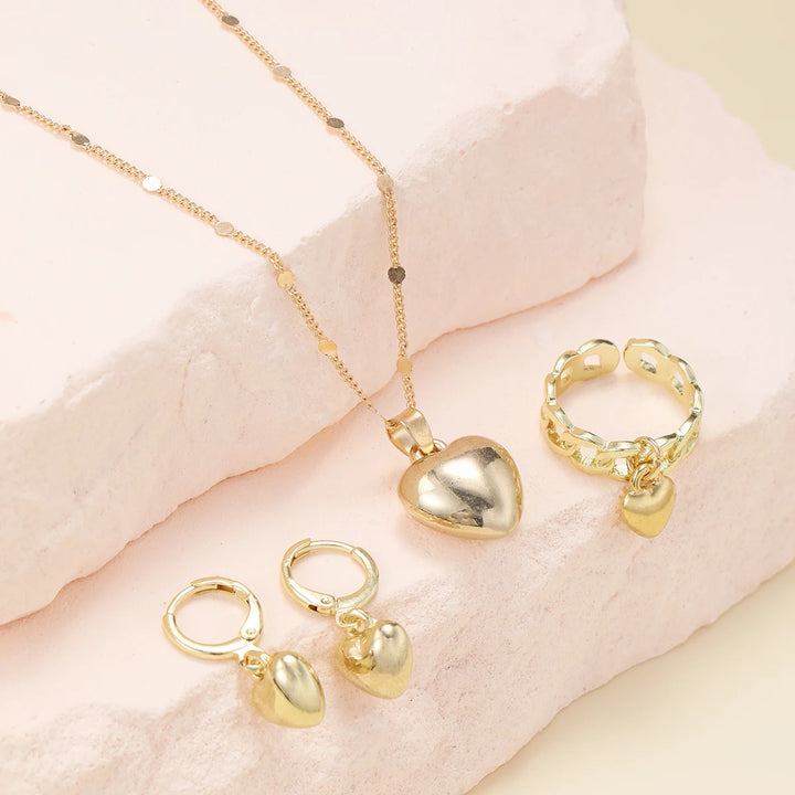 Vintage Love Heart Pendant Set