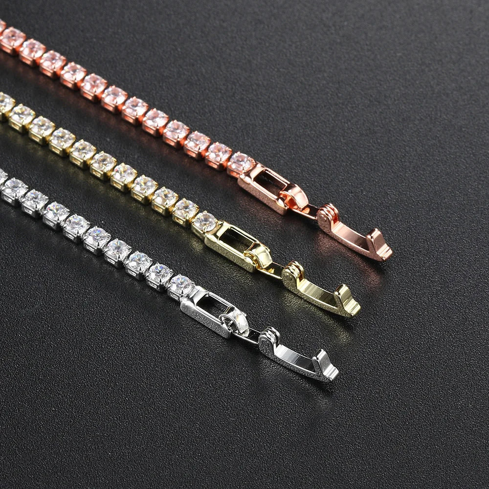 Chic Gold Zirconia Thin Tennis Bracelet