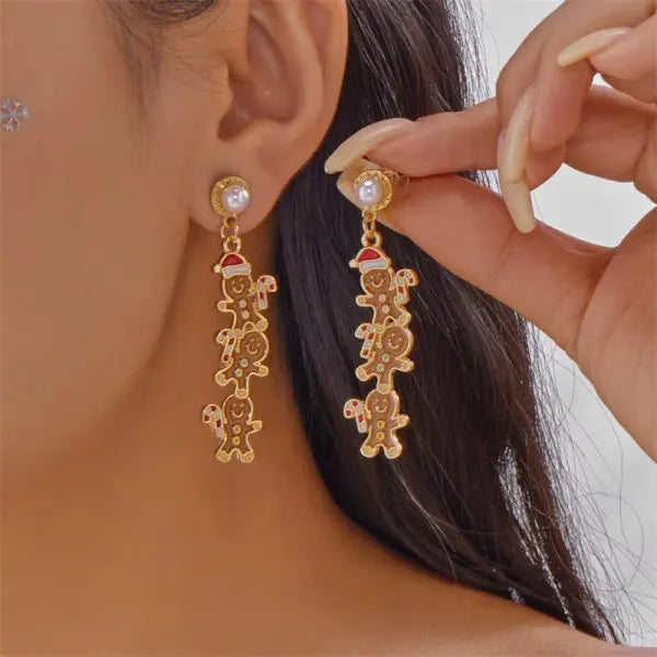 Elegant Crystal Snowflake Pearl Drop Earrings