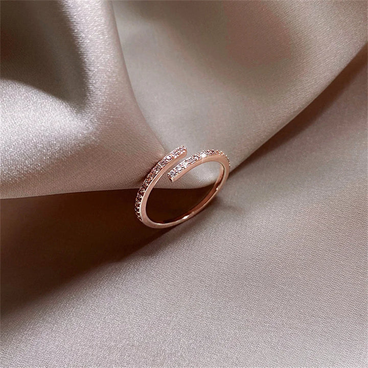 Timeless Rose Gold Open Crystal Ring