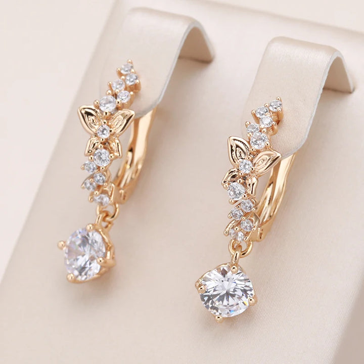 Chic Rose Gold Butterfly Dangle Earrings