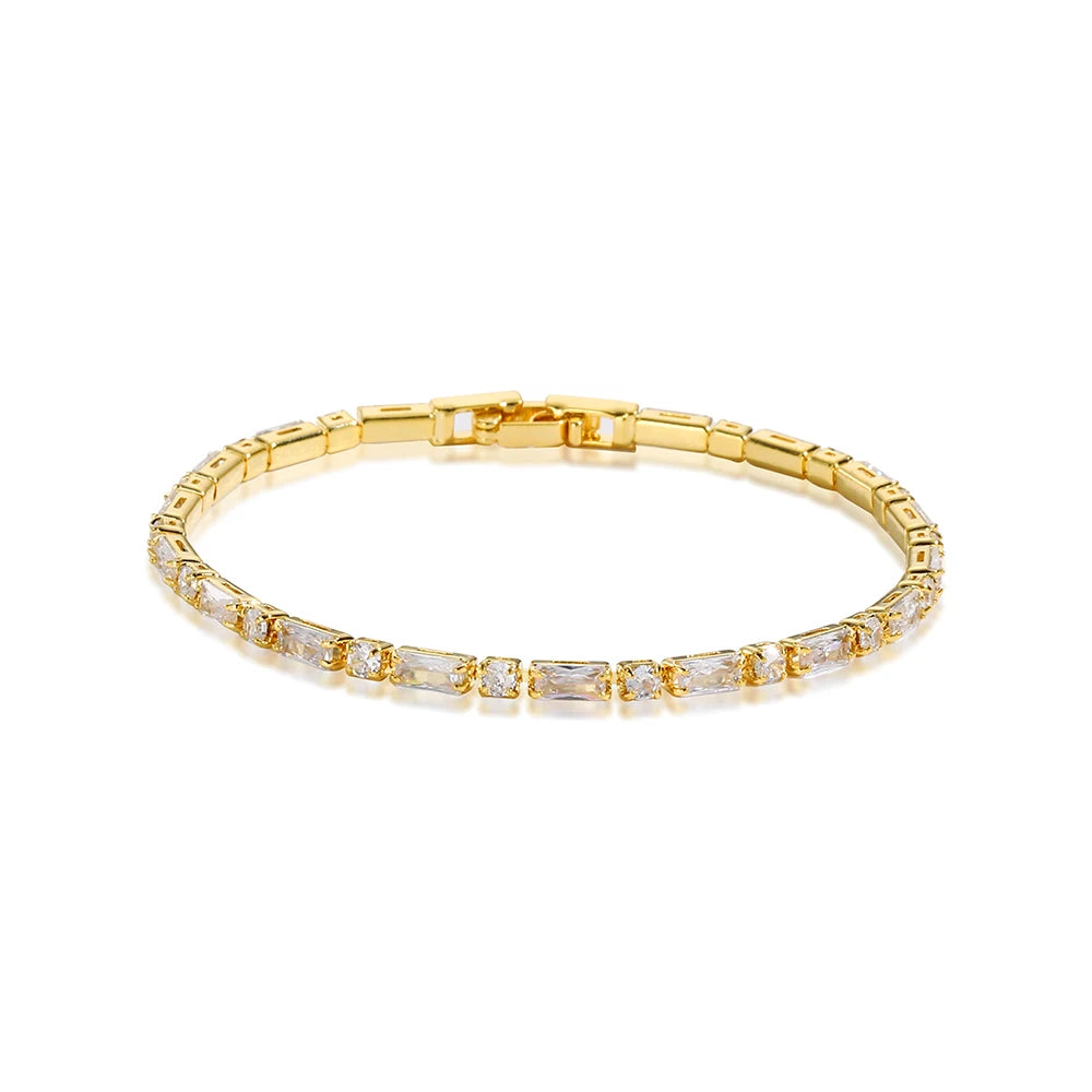 Sophisticated Gold Cubic Zirconia Tennis Bracelet