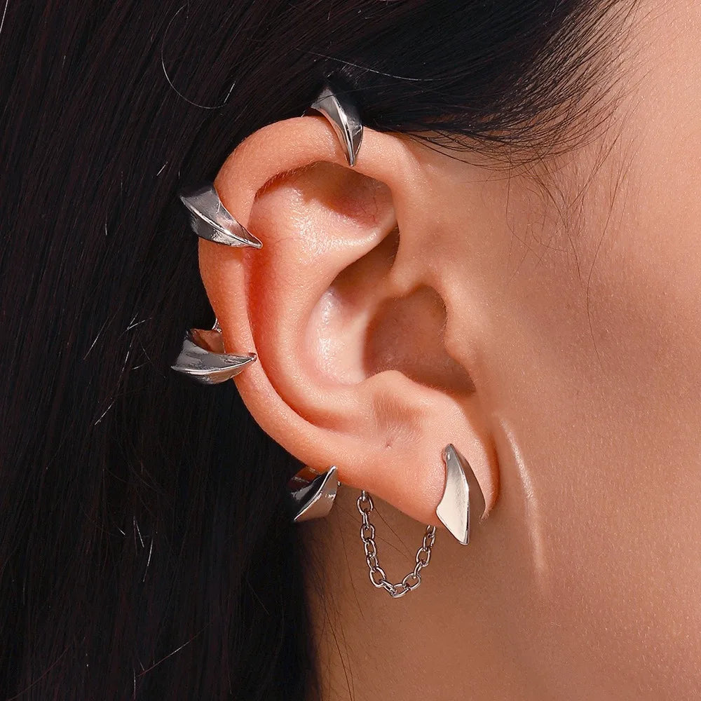Golden Bramble Spine Ear Cuff