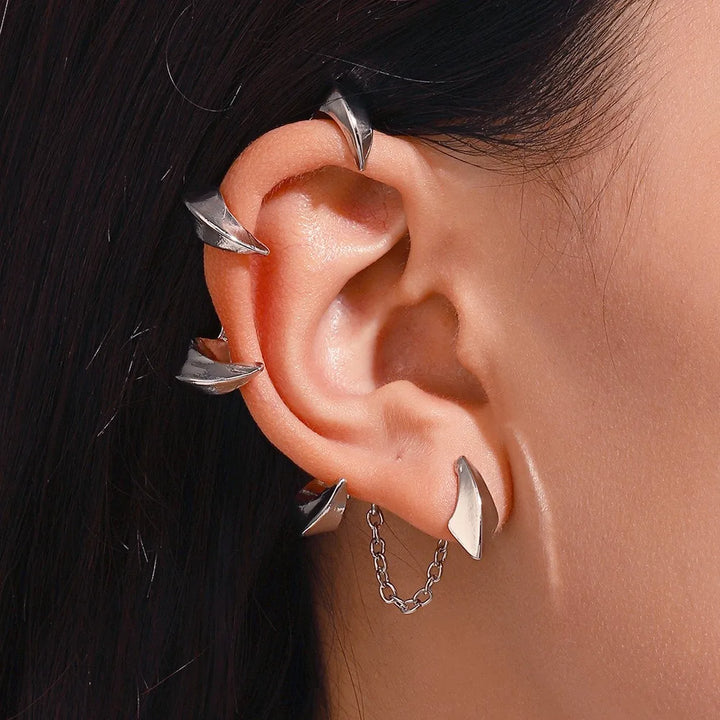 Golden Bramble Spine Ear Cuff