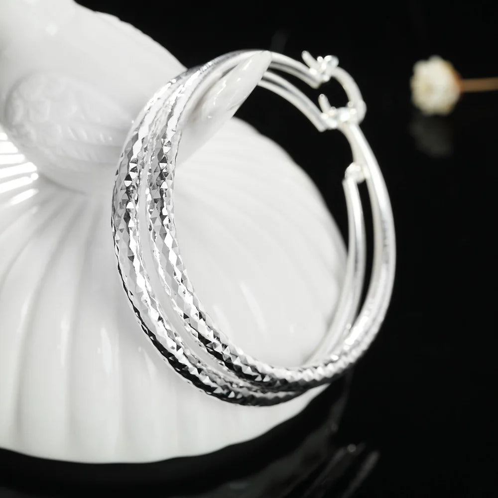 Sterling Silver Circle Hoop Earrings