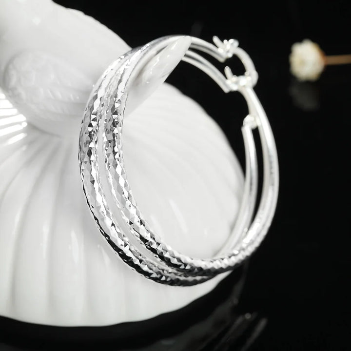 Sterling Silver Circle Hoop Earrings