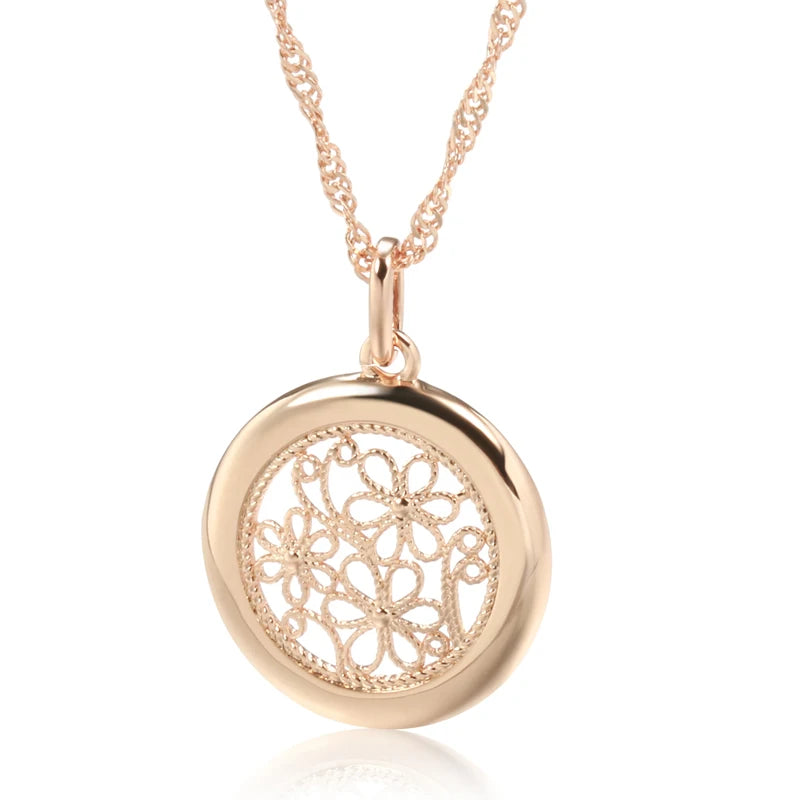 Sophisticated Rose Gold Boho Flower Necklace
