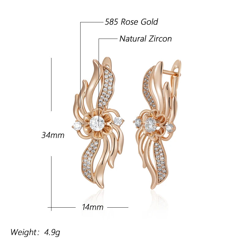 Exclusive Rose Gold Hollow Flower Earrings