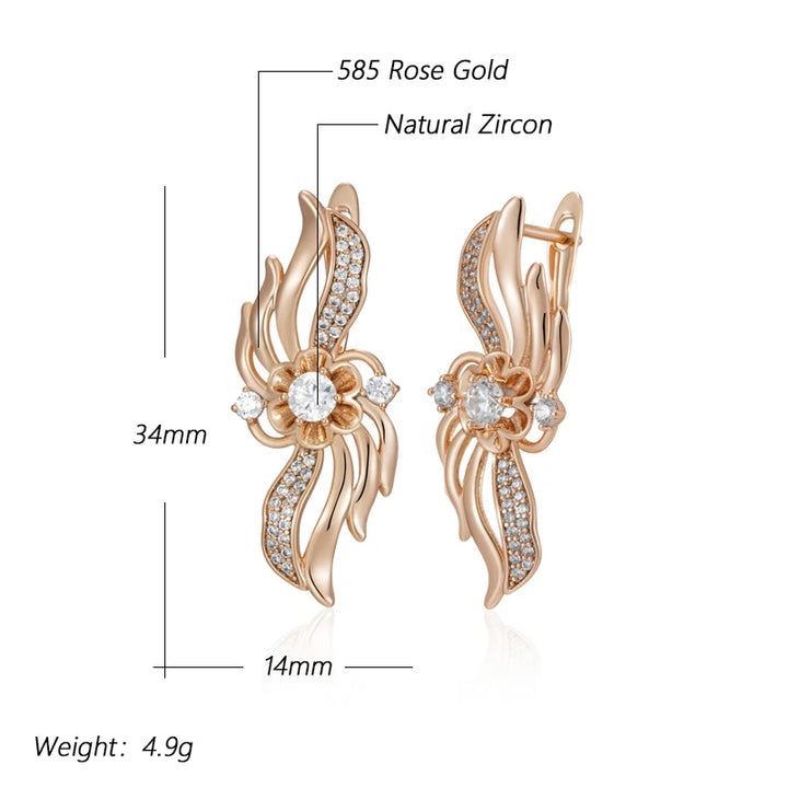 Exclusive Rose Gold Hollow Flower Earrings