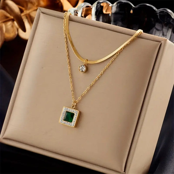 Golden Gemstone Necklace