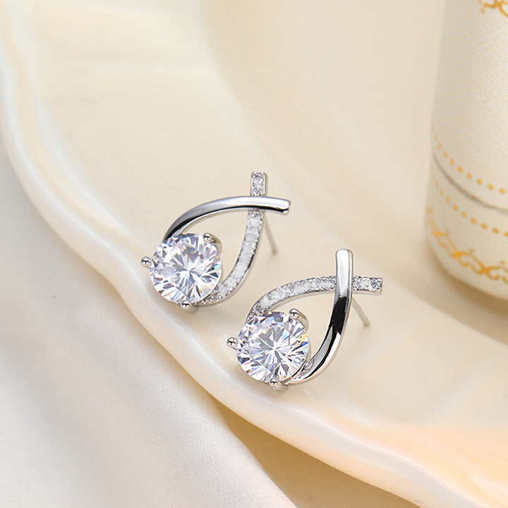 Vintage Gold Cross Stud Earrings