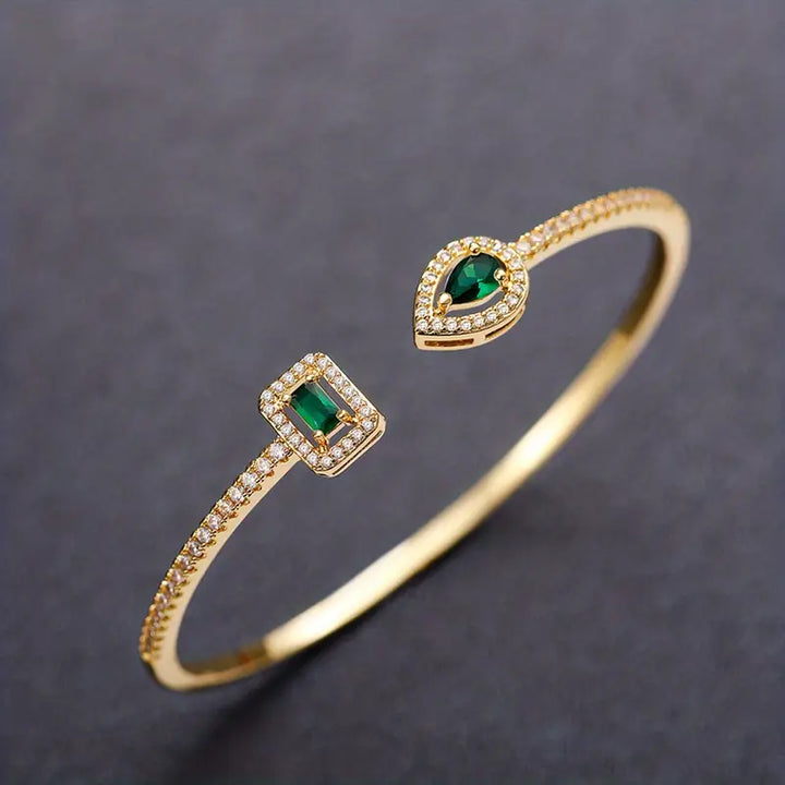 Golden green gemstone bracelet