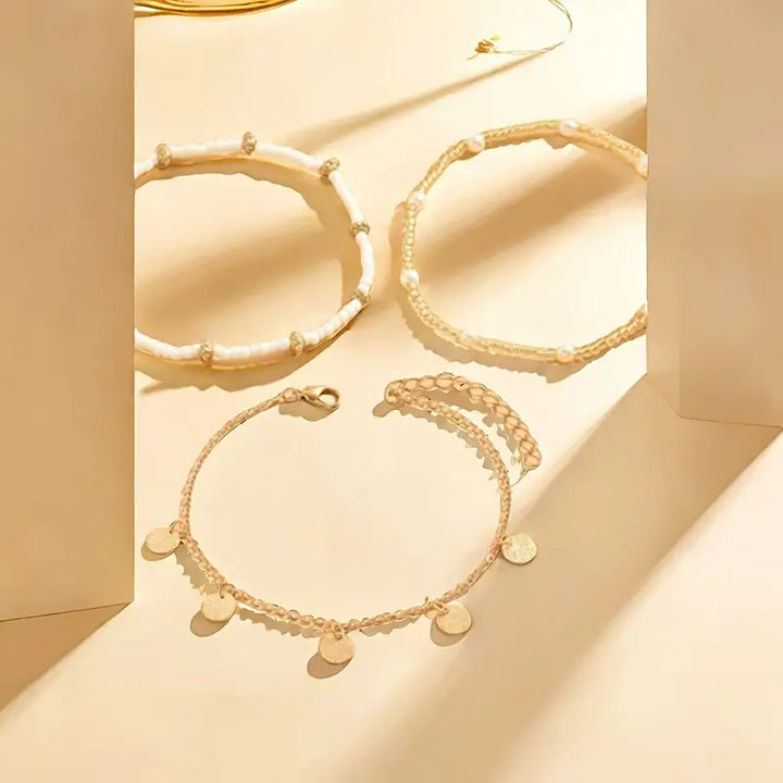 Elegant Gold Coastal Charm Anklet Set