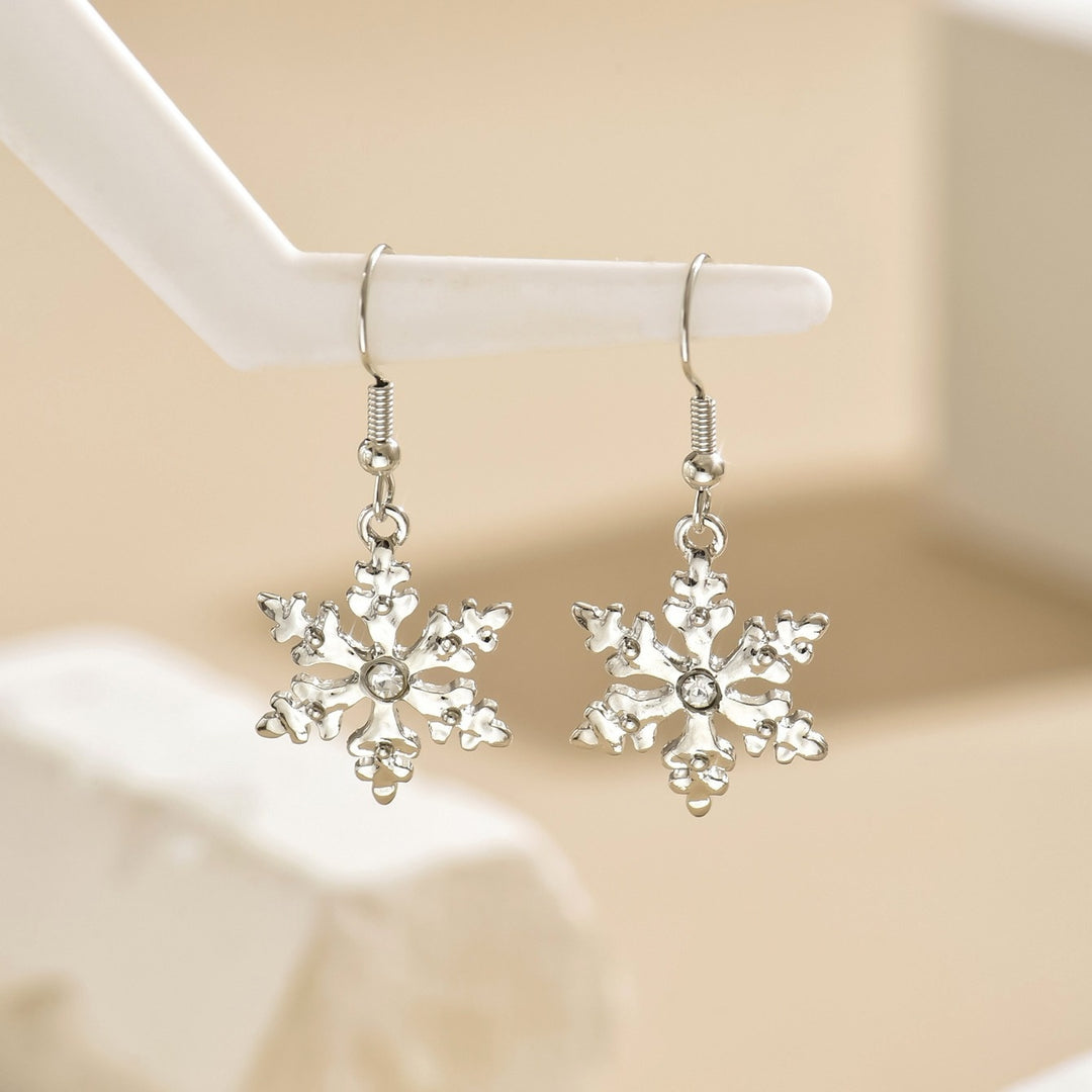 Elegant White Snowflake Dangle Earrings