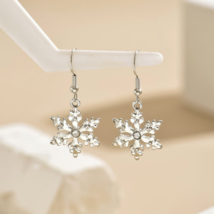 Elegant White Snowflake Dangle Earrings