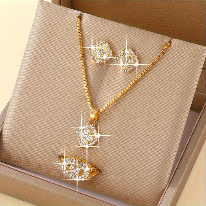 Elegant Four-Piece Glass Inlay Jewellery Set