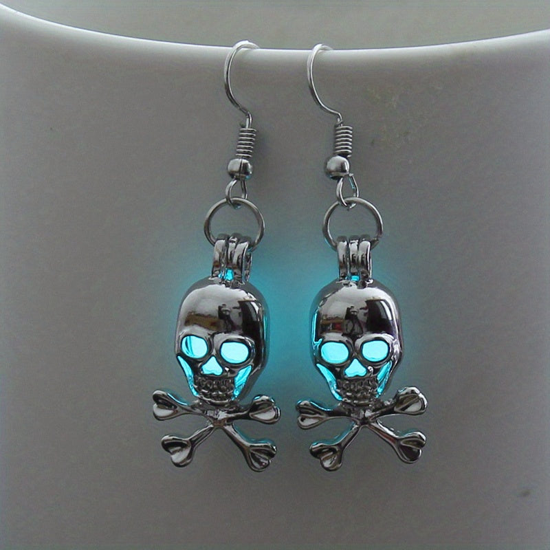 Glow-in-the-Dark Skull Earrings