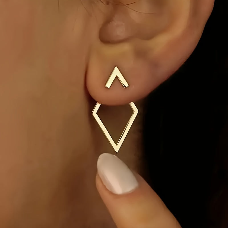 Chic Gold Geometric Cutout Stud Earrings